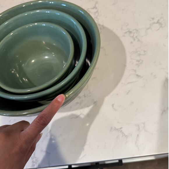 Vintage Red Wing nesting Mixing Bowls Oomph Design, provincial bakeware x3 - Picture 5 of 16